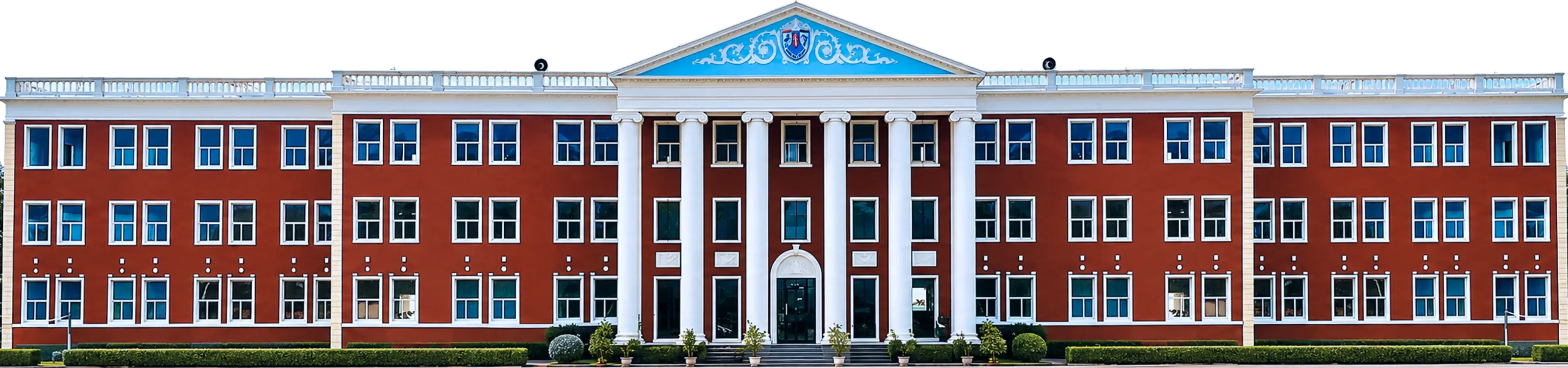 The red-brick main building of Mavericks International School, Mullana